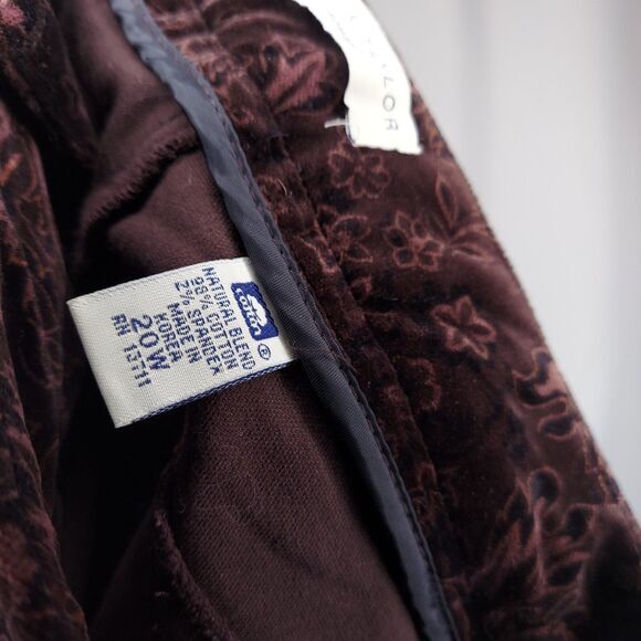 Lord Taylor Paisley Velvet Pants Womens 20W Purple Quiet Luxury‎ Old Money Y2K - Picture 9 of 10